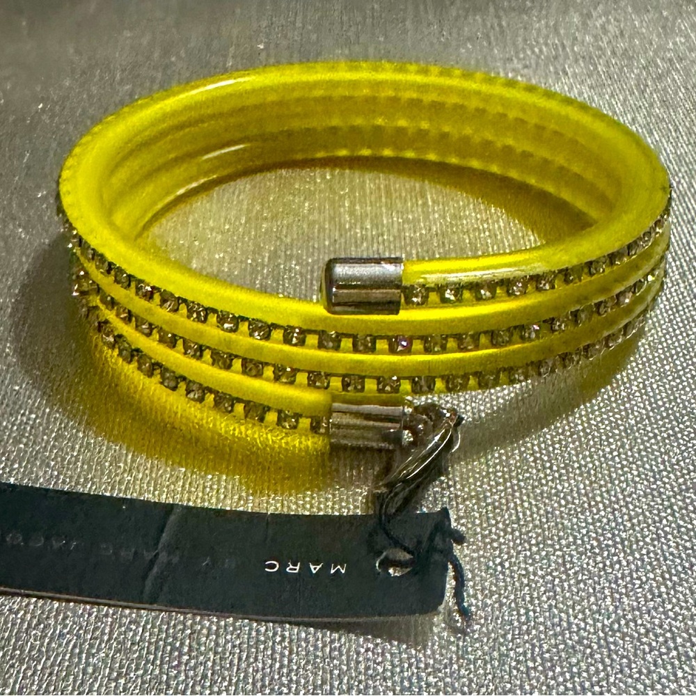 Marc Jacobs Yellow Wrap Around Bracelet with Silver Accents NWT